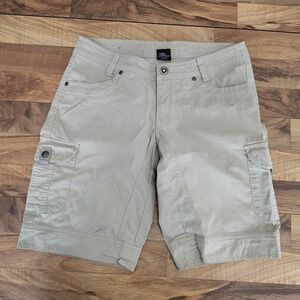 Kuhl Womens Splash Hiking Cargo Shorts Size‎ 6 Light Khaki Euc